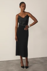 Rosella Silk Satin Cami Black