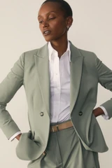 Clever Wool Blend Knighton Jacket Sage Green
