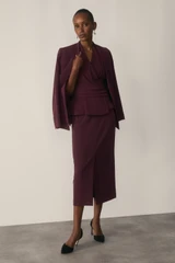 Clever Crepe Belleville Mid Sleeve Top Deep Plum