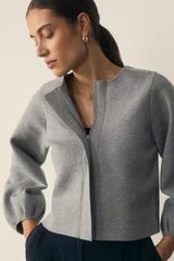 Candelo Wool Cotton Blend Jacket Grey