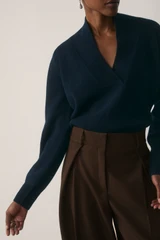 Orta Wool Cashmere Sweater Navy