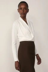 Cosette Stretch Knit Top Ivory