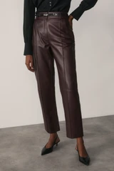 Vallier Leather Trousers Plum