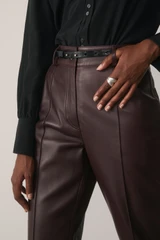 Vallier Leather Trousers Plum