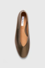 Melfi Metallic Ballerina Flats Pewter