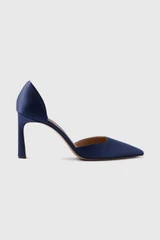 Treviso Satin Heels 80 Navy