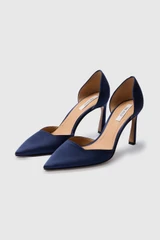 Treviso Satin Heels 80 Navy
