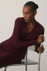 Alessi Merino Cotton Blend Top Plum
