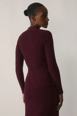 Alessi Merino Cotton Blend Top Plum