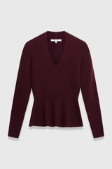 Alessi Merino Cotton Blend Top Plum