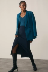 Clever Crepe Oliena Skirt Navy