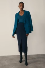 Clever Crepe Oliena Skirt Navy