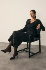 Hampton Tweed Knit Skirt Black And Ivory