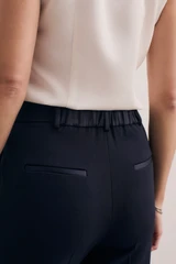 Clever Crepe Tall Tavira Slim-Leg Trousers Navy