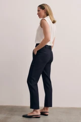 Clever Crepe Tall Tavira Slim-Leg Trousers Navy