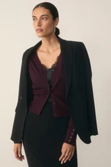 Velluto Merino Cardigan Deep Plum
