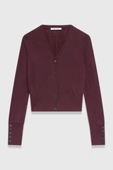 Velluto Merino Cardigan Deep Plum