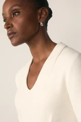 Roveta Cotton Blend Boucle Top Ivory