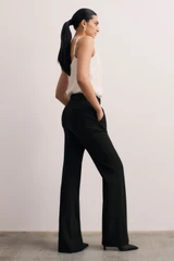 Clever Crepe Lexington Flared Trousers Black