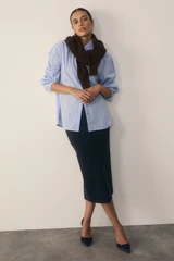 Sculpt Knit Santon Skirt Navy