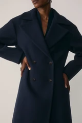 Savi Wool Blend Coat Navy