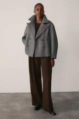 Tero Wool Blend Coat Grey Melange
