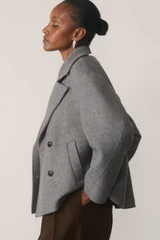 Tero Wool Blend Coat Grey Melange