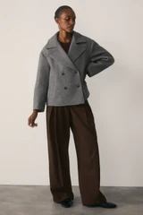 Tero Wool Blend Coat Grey Melange