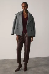 Tero Wool Blend Coat Grey Melange