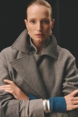 Tero Wool Blend Coat Grey Melange