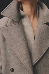 Tero Wool Blend Coat Grey Melange