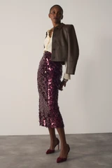 Pienza Sequin Skirt Burgundy