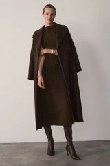 Knightley Wool Blend Coat Chocolate