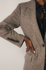 Lucca Fleck Wool Blend Jacket Chestnut