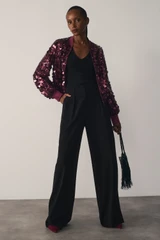 Corvetto Sequin Jacket Burgundy