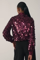 Corvetto Sequin Jacket Burgundy