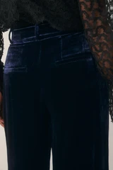 Lyon Velvet Palazzo Trousers Navy