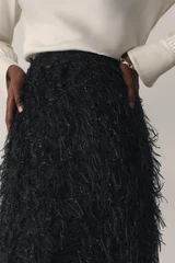 Pienza Feather Jacquard Skirt Black