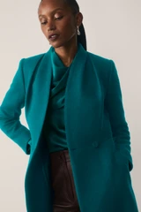 Finchley Wool Blend Coat Kingfisher Blue