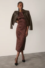 Valencia Jacquard Dress Bronze