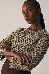 Meridian Lace Top Gold