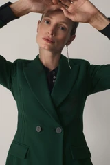 Clever Wool Blend Romano Jacket Forest Green
