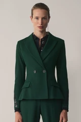 Clever Wool Blend Romano Jacket Forest Green