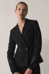 Clever Wool Blend Romano Jacket Black