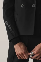 Clever Wool Blend Romano Jacket Black
