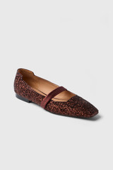 Giove Glitter Mary Jane Flats 15 Chocolate