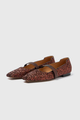 Giove Glitter Mary Jane Flats 15 Chocolate