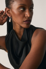 Avena Satin Top Black