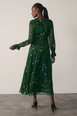 Portofino Silk Chiffon Dress Emerald Green