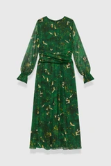 Portofino Silk Chiffon Dress Emerald Green